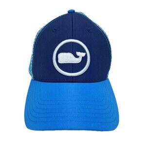 Vineyard Vines Hat Cap SnapBack Blue Navy Trucker Mesh Whale Embroidered Mens